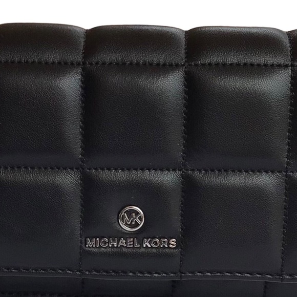 Michael Kors Black Quilted Lamb Smartphone Crossbodyw/LeatherChain - Picture 7 of 14